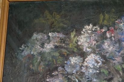 null Ecole Du XXèmer siècle, Bouqte de fleurs, huile sur toile. Dimensions : 115...