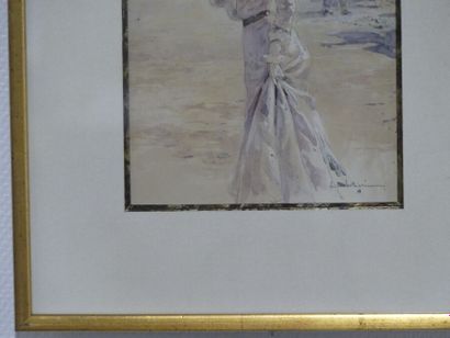 Lionello BALESTRIERI. Femme à l'ombrelle Lionello BALESTRIERI (1872-1958). Femme...