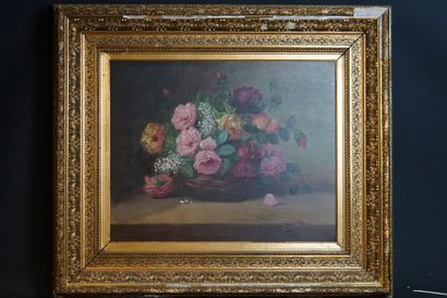 Ecole française de la fin du XIXème siècle, Bouquet de fleurs Ecole française de...