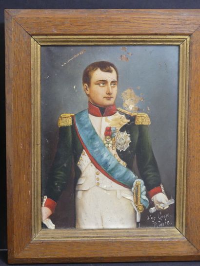 NAPOLEON Ecole française du XIXème, Le mariage de Napoléon - Napoléon en buste, paire...