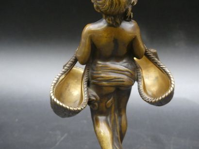 Jospeh CHERET Jospeh CHERET (1838-1894) Jeune femme aux paniers. Bronze à patine...