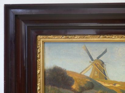 Ludvig KABELL Paysage au moulin à vent Huile sur toile Ludvig KABELL (1853-1902)...