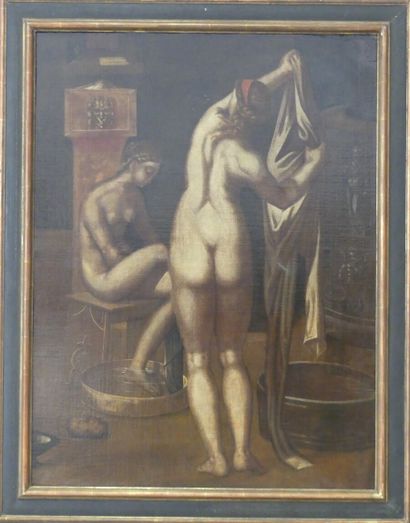 Femmes à leur toilette Ecole FRANCAISE vers 1600, deuxième école de FONTAINEBLEAU,...