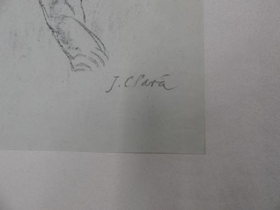 José CLARA AYATS José CLARA AYATS (1878-1958) Etudes de nus, fusain sur papier double...