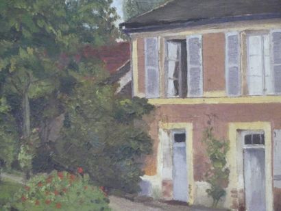 ECOLE FRANÇAISE XXème siècle Ecole française XXème siècle. Le jardin, huile sur toile....