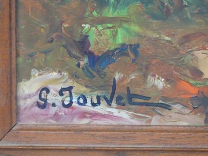 Paul JOUVET Paul JOUVET (XX). Bord de l'Isère. Huile sur panneau, signée en bas à...
