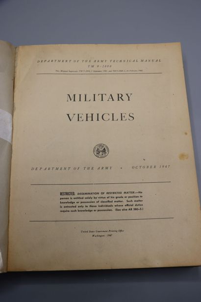  [VEHICULES MILITAIRES AMERICAINS] - Department of the Army Technical Manuel TM9-2800....