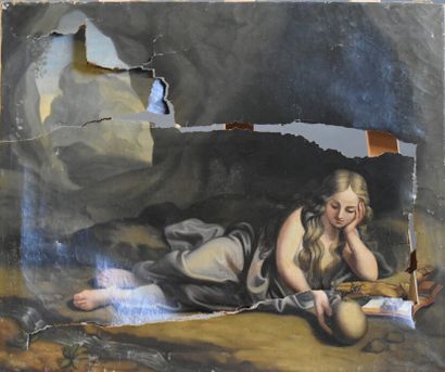 Marie-Madeleine Ecole française du XVIIIème siècle, Marie-Madeleine, huile sur toile....