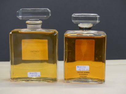 CHANEL CHANEL. Réunion de deux parfums factices: Coco eau de parfum et N°19, flacons...