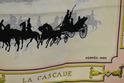 HERMES PARIS Carré en soie imprimé Titré " Le bois de Boulogne " HERMES PARIS Carré...