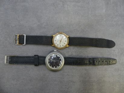 HERMA HERMA. Réunion de deux montres d'homme: une montre date automatic antichoc...