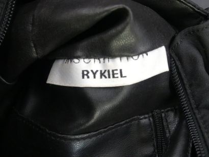 INSCRIPTION RYKIEL INSCRIPTION RYKIEL. Sac à main en tissu et cuir noir orné de pastilles...