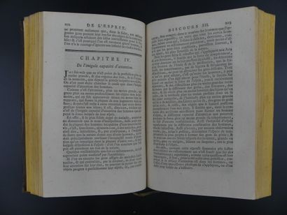 DE L'ESPRIT, 1769. DE L'ESPRIT, essai de Claude-Adrien Helvétius paru, sans nom d'auteur,...