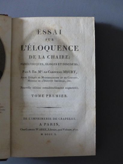 Le Cardinal MAURY, Essai sur l'Eloquence de la Chaire, 1810. Le Cardinal MAURY, Essai...