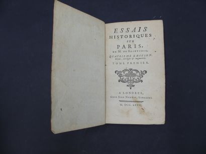 Essais historiques sur Paris de M. de Saintfoix, 1767. Essais historiques sur Paris...