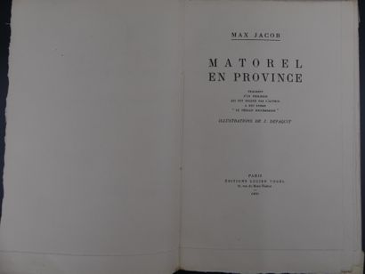 Max JACOB, Matorel en province, E.O. Max JACOB. Matorel en province. Fragment d'un...