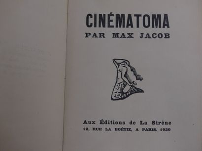 Max JACOB, Cinématoma, E.O. Max JACOB Cinématoma. Edition originale dédicacée à Paul...