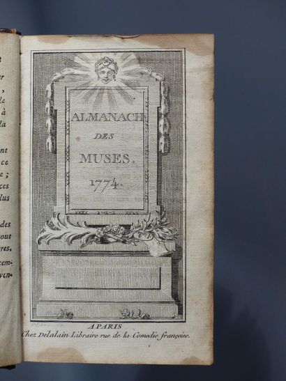 Almanach des Muses, 1774. Almanach des Muses pour l'année 1774, 1 volume in-8 plein...