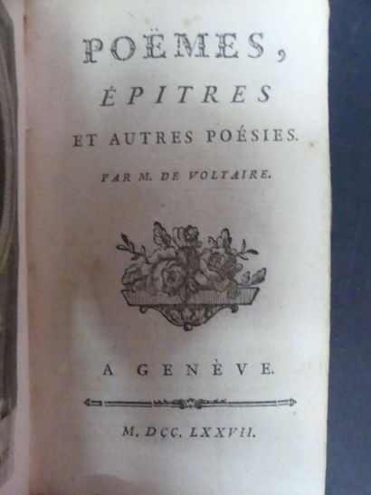 VOLTAIRE, Poèmes, Epîtres et autres poésies, 1777. VOLTAIRE, Poèmes, Epîtres et autres...