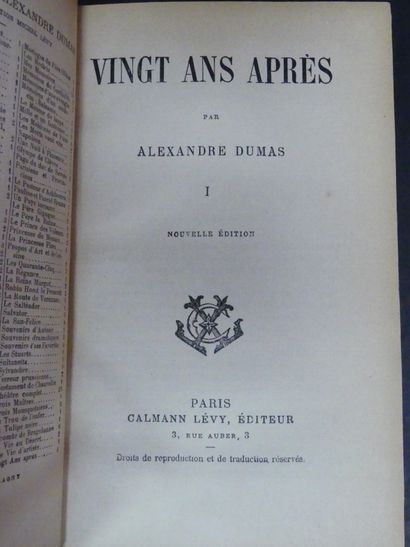 Alexandre DUMAS Alexandre Dumas, "Les Trois Mousquetaires" 2 volumes - " Vingt ans...