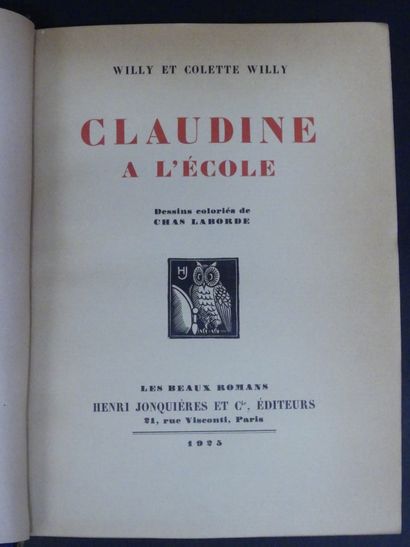 WILLY & COLETTE, ill. de CHAS LABORDE, Claudine. WILLY & COLETTE, Claudine, Illustré...