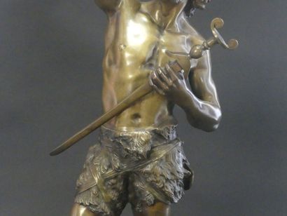 null Émile LAPORTE (1858-1907). VERCINGETORIX. Bronze signé sur la terrasse. Hauteur...