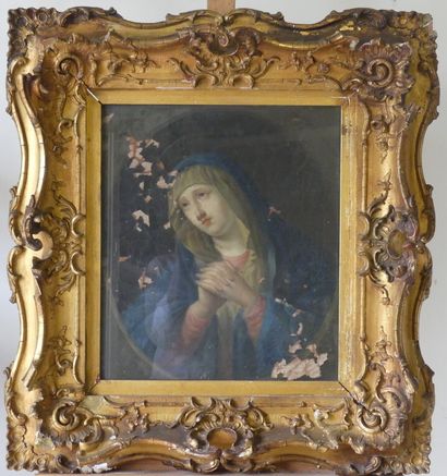 null Ecole du XVIIIème siècle, Vierge en prière. huile sur toile. Dimensions à vue...