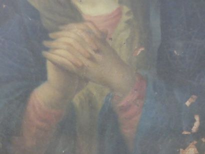 null Ecole du XVIIIème siècle, Vierge en prière. huile sur toile. Dimensions à vue...