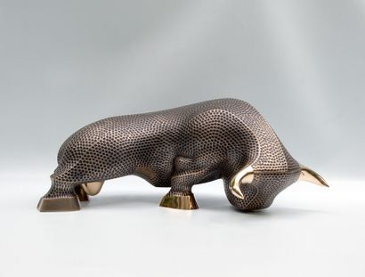 TAUREAU Gé PELLINI. Le taureau, oeuvre originale en bronze. Signé et numéroté 6/8....