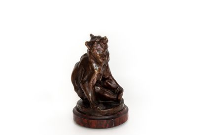 Ours Georges Gardet (1863-1939), Ours pensif, bronze patiné brun, fonte Siot Deceauville,...