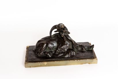 Bouc Oscar WALDMANN (1856-1937). Bouc en bronze à patine brune signé - début XXème...