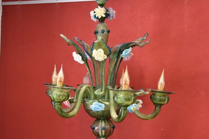 MURANO, Important lampadaire Vénitien MURANO, Important lampadaire Vénitien à six...
