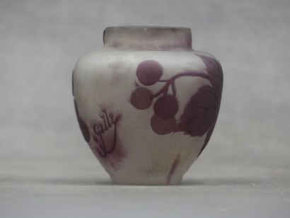 null ETABLISSEMENTS GALLE (1904-1936). Petit vase conique épaulé et col annulaire....
