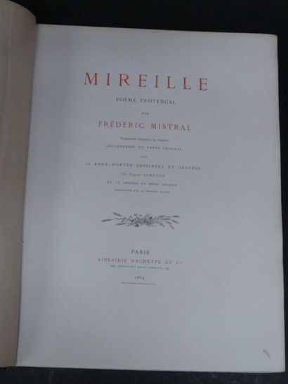 null Frédéric MISTRAL (1830-1914), MIREILLE, Poème provençal Illustré de 25 Eaux-fortes...