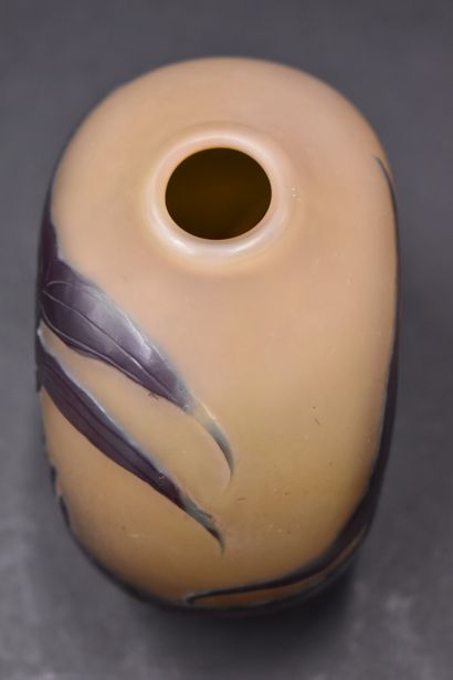 null ETABLISSEMENT GALLE (1904-1936). An ovoid vase with a flattened body and a small...