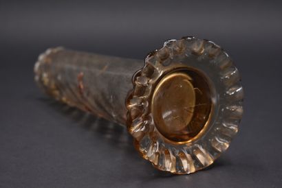 null Emile GALLE (1864-1904). Twisted tubular vase on a circular hot-modelled base...
