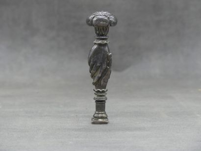 SCEAU EN ARGENT Silver seal, minerva mark. Height : 10 cm Net weight : 170.63g
