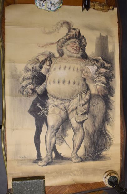 null Charles LEANDRE (1862 - 1934), Gargantua, affiche, lithographie pour le Panurge...