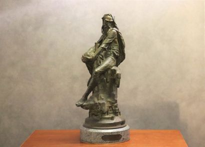 null Emile Pierre Eugène HEBERT (1828-1893), Le Philosophe, épreuve en bronze à patine...