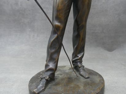 ROUGELET Benoît ROUGELET (1834-1894) Escrimeurs, paire de bronzes à patine brune,...