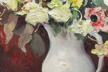 DYF Marcel DYF (1899-1985) Bouquet de fleurs, huile sur toile, Signé en bas à droite....
