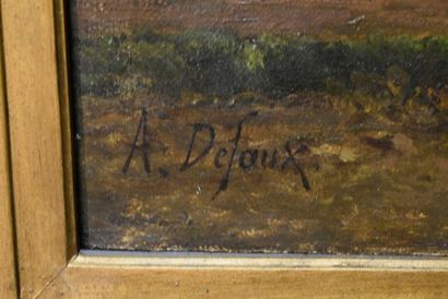 Alexandre DEFAUX Alexandre DEFAUX (1826-1900) Paysage de campagne, huile sur toile,...