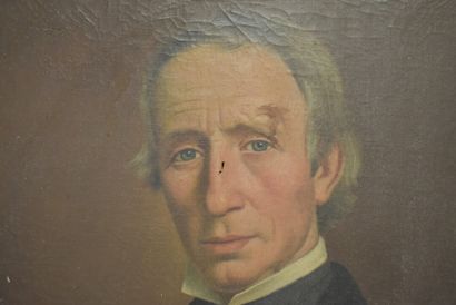 null Jules DE FRESSINIAT (1820-?), Portrait d'homme, huile sur toile. Signé en bas...