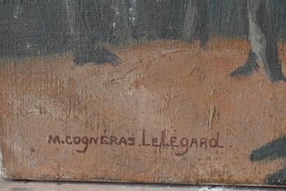 null Marguerite COGNERAS-LELEGARD (XX), Paysage d'automne, huile sur toile Signé...