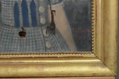 null Jules DE FRESSINIAT (1820-?), Portrait d'enfant au collier, huile sur toile....