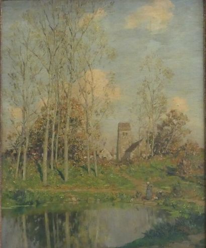Marcel Adolphe BAIN Marcel Adolphe BAIN (1878-1937), Paysage, huile sur toile. Signé...