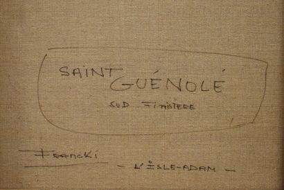 Jacques FRANCKI Jacques FRANCKI (1920-1987) Saint Guénolé sud finistère, huile sur...
