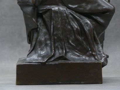 null Henri Louis LEVASSEUR (1853-1934), L'Etude, bronze à patine brune. Signé sur...