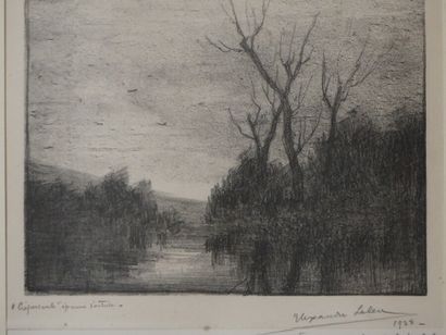 Alexandre LELEU (1871-1937), Réunion de deux "Crépuscule, épreuve d'artiste". Alexandre...