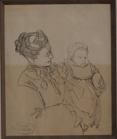 Charles Paul RENOUARD (1845-1924), Femme et enfant Charles Paul RENOUARD (1845-1924),...
